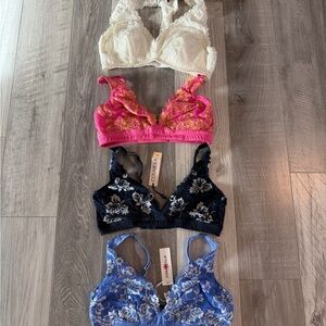 Cosabella Floral Lace Bralette - Pink, Navy,  Blue, Ivory (Set of 4) NWT